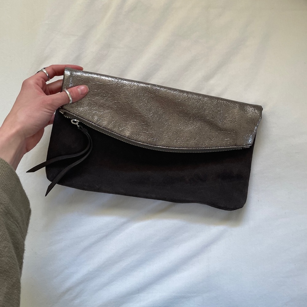 Metalic & Suede Clutch